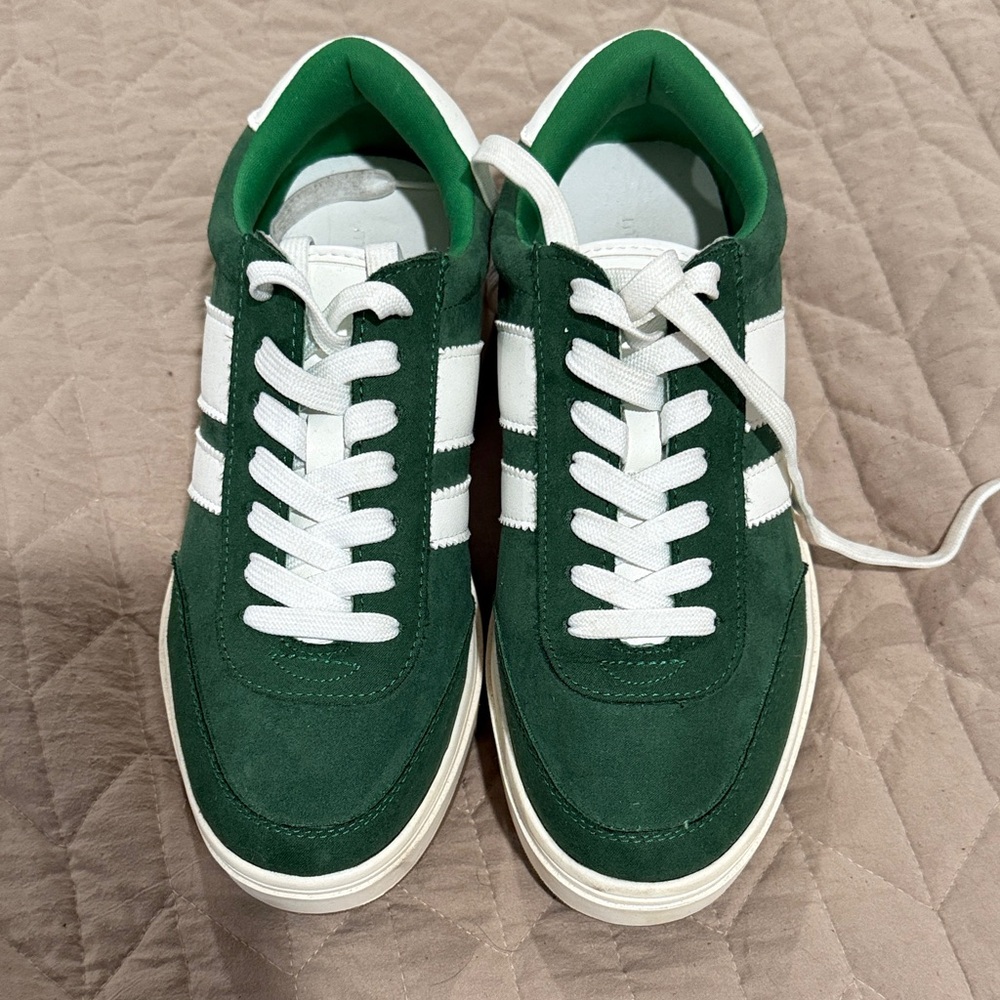 Madden Girl Green and White Sneakers